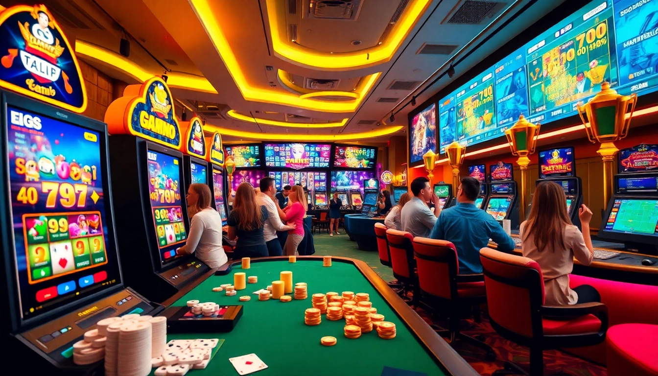 Engaging casino scene showcasing stimmgewitter.org with vibrant gaming interaction.