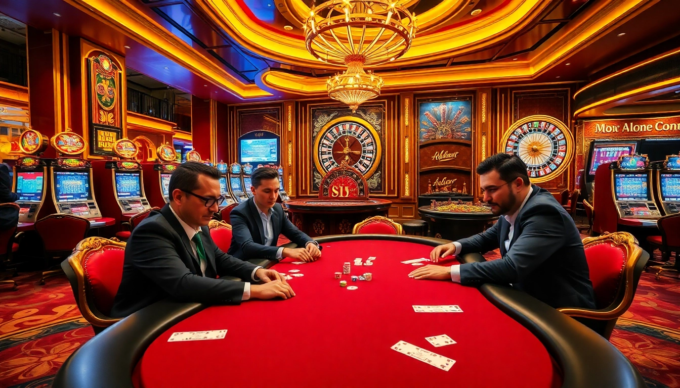 High-stakes poker players enjoying a thrilling game at the 88vv casino.