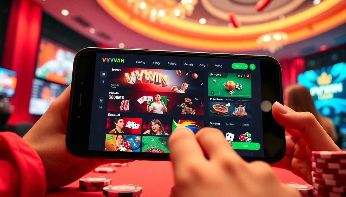 Online betting experience on vvvwin88.live showcasing casino games and sports betting in a vibrant atmosphere.