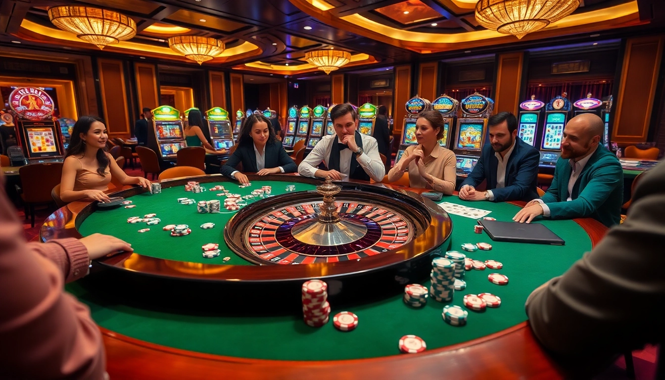 Experience the thrill of 32win2 with vibrant casino tables and players immersed in action.