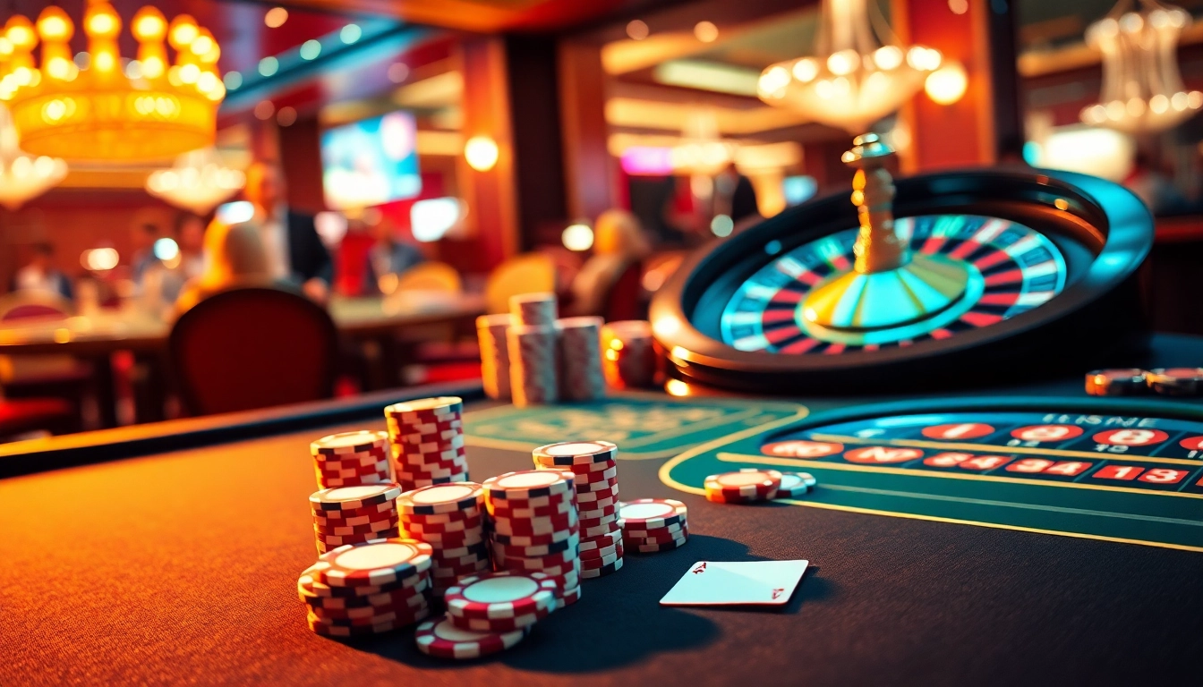 Exciting gaming scene at mb66.nyc showcasing luxury poker experience with vibrant casino elements.